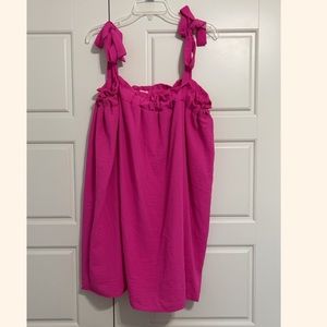 Hot Pink tie sleeve dress Large